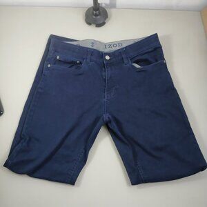 IZOD Men's 33Wx32L Navy Blue Regular Fit Classic Jeans